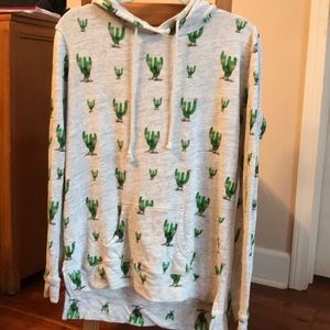 Cactus print sweater hoodie